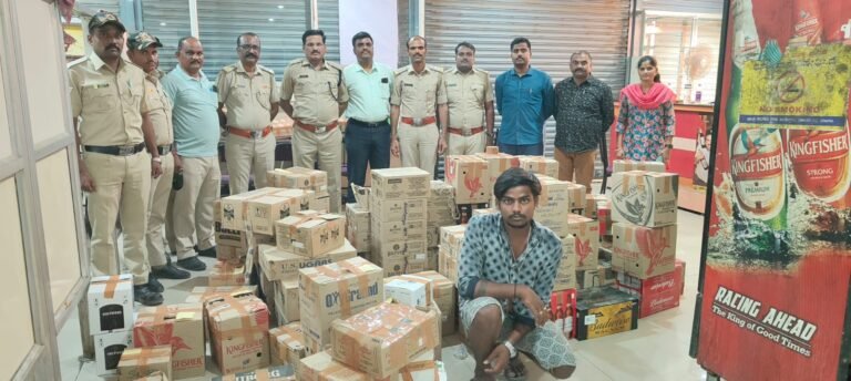13 ಲಕ್ಷ ರೂಪಾಯಿ ಬೆಲೆ ಬಾಳುವ ಮದ್ಯ ಜಪ್ತಿ
