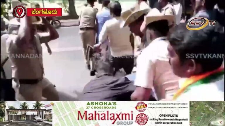 ಸಿಎಂ ಮನೆ ಮುಂದೆ ಬಿಜೆಪಿ ಯುವ ಮೋರ್ಚಾ ಕಾರ್ಯಕರ್ತರಿಂದ ರಂಪಾಟ